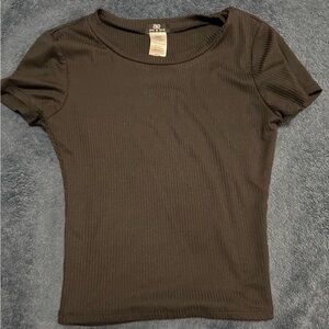 Classic Black Ribbed Women's Top